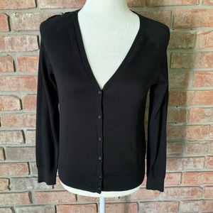 Banana Republic V Neck Cardigan Black Button XS